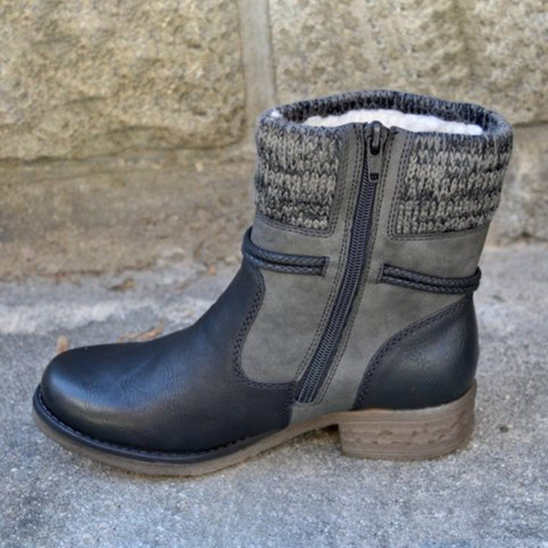 Classic Wool mouth Leather Boots-Cx1