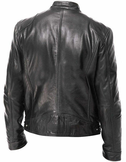 Leather Biker Jacket-Slim Fit