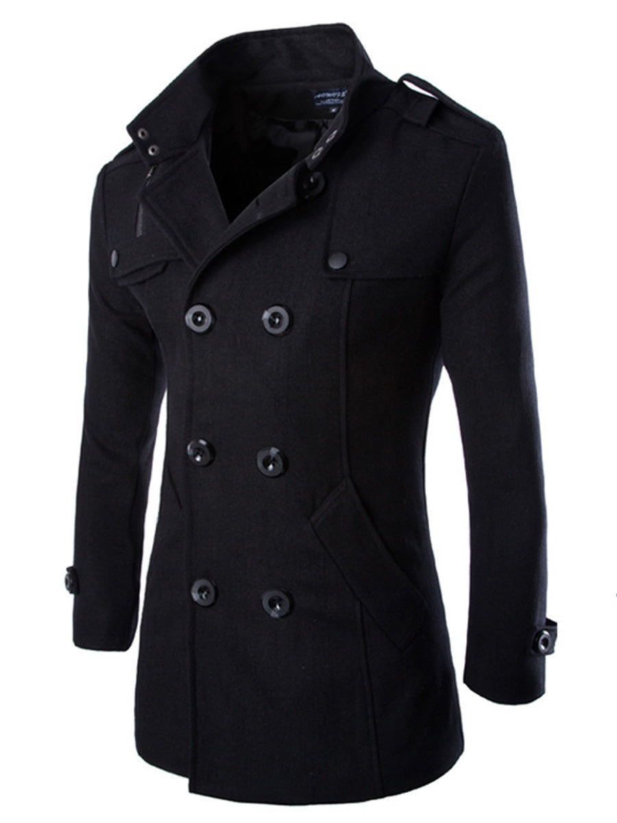 Double Breast Wool Coat-His Shenti