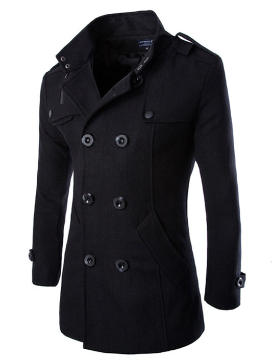 Double Breast Wool Coat-His Shenti